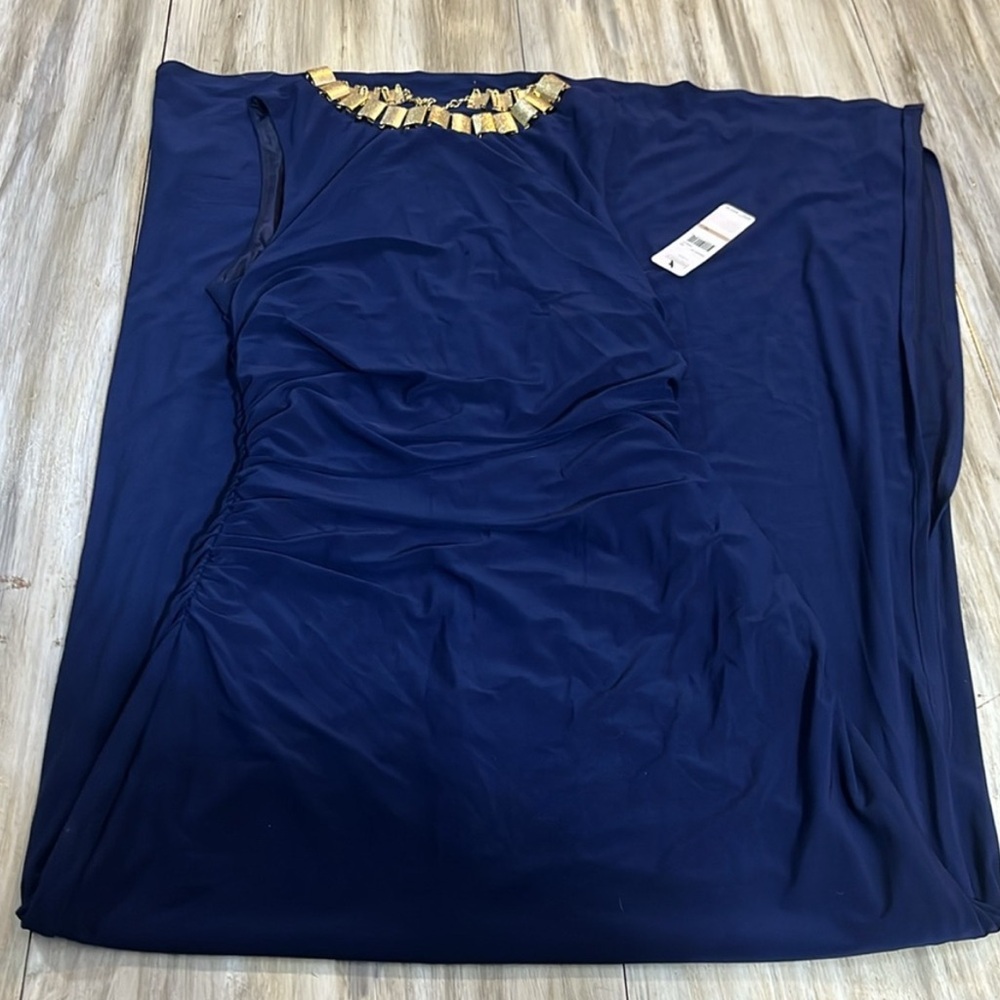 NWT navy Laundry By Shelli Segal Navy Maxi Dress - Picture 2 of 13
